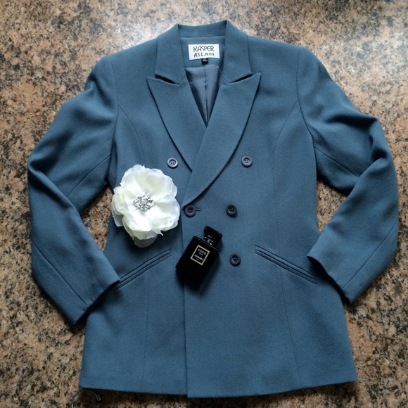 Kasper Jackets & Blazers - Unique blue blazer + free matching pants!