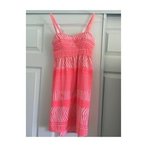 Rosy pink and white dress