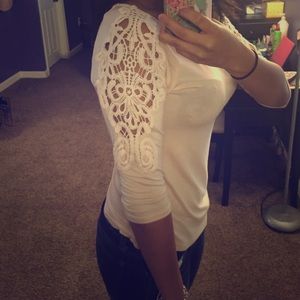 Peach scoop neck shirt