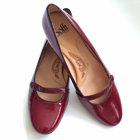 Sofft Burgundy Heels Patent
