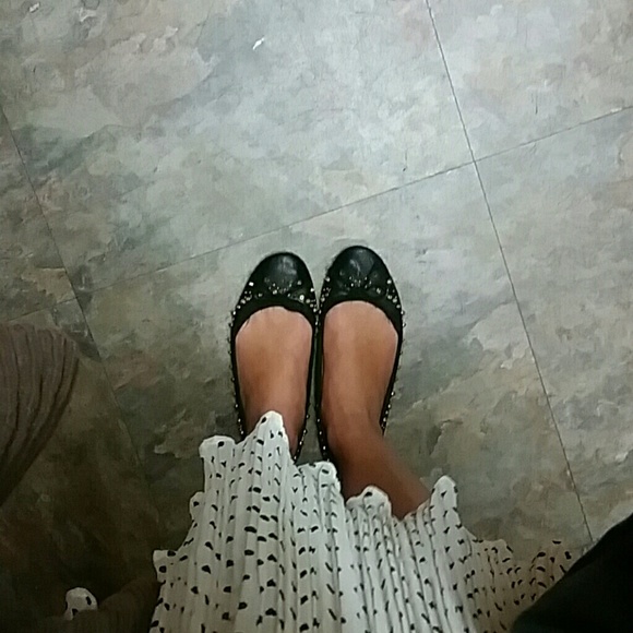 Black Studded Flats