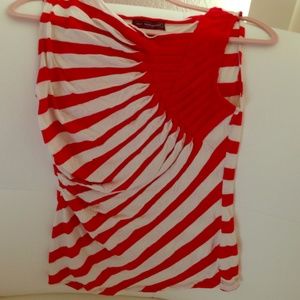 Red and white stripe top