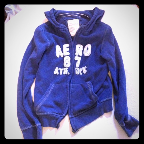 Ladies Aeropostale zip up navy hoodie - Picture 1 of 4