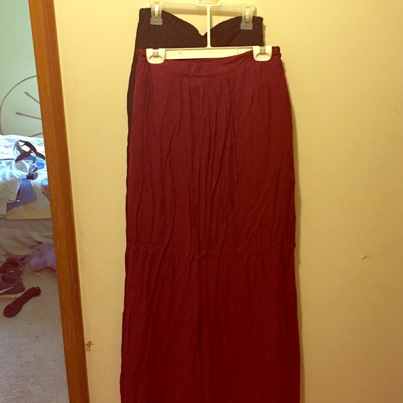 Two Maxie skirts. Black and burg