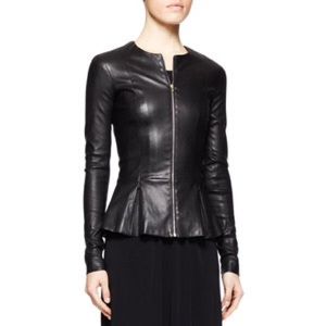Zara peplum leather jacket