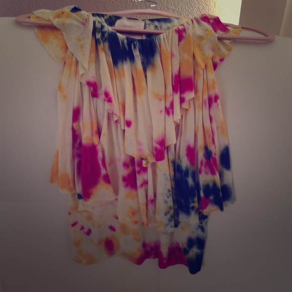Tie dye ruffle top