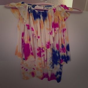 Tie dye ruffle top