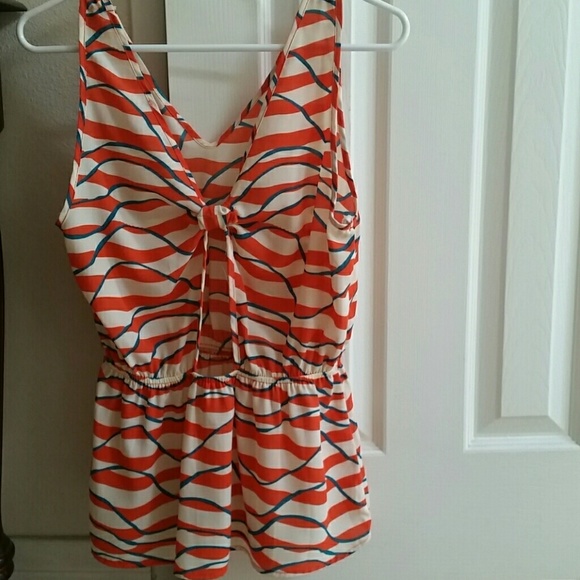 Orange and Cream Blouse - Picture 2 of 2