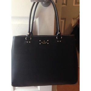 Kate Spade Black leather Fallon XL Tote