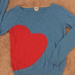 Blue Mossimo sweater with red heart