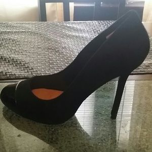 Black suede heels