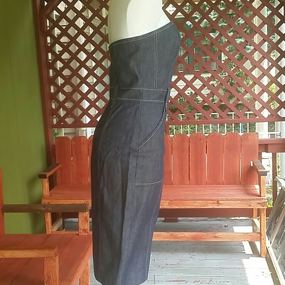 Blue Jean Strapless Dress adorable - Picture 2 of 4