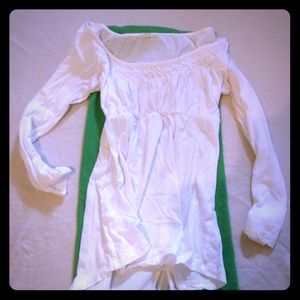 Ladies XS J Crew white long sleeve baby doll top