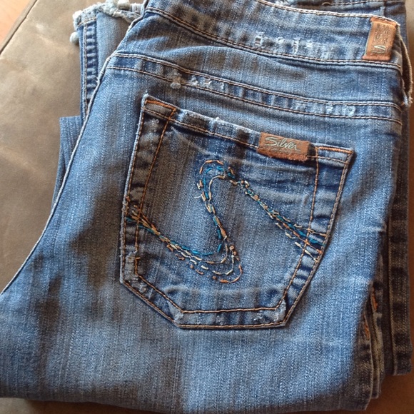 silver jeans