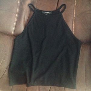 BLACK HALTER TOP