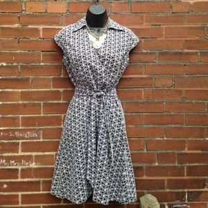 🚫SOLD🚫B&W Print Cotton Wrap Dress