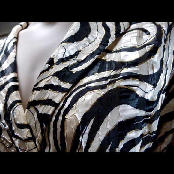 Silky Side Tie Jacket Blouse - Picture 2 of 3