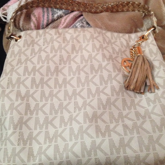100% authentic white/gold MK purse