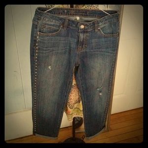 Gold studded boyfriend jeans