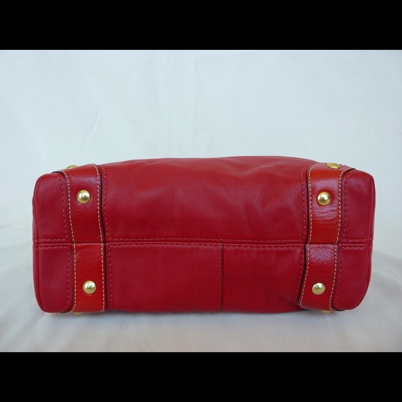 COACH RED LEATHER CARLY PURSE HANDBAG 10615 EUC! - Picture 3 of 4