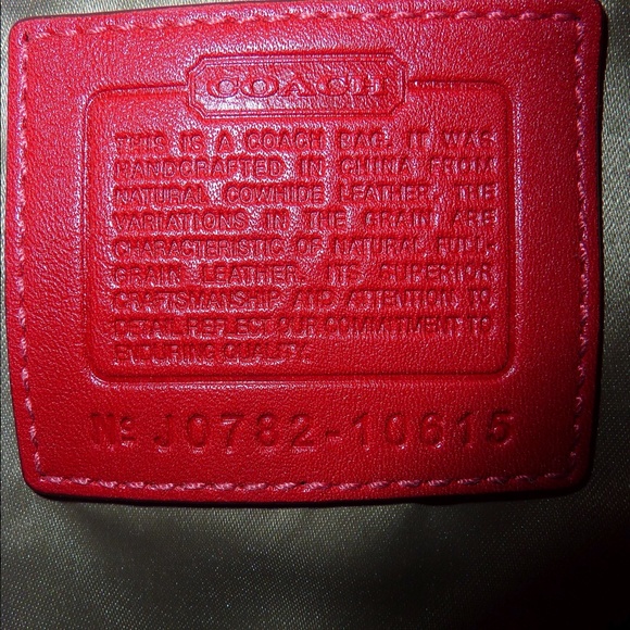 COACH RED LEATHER CARLY PURSE HANDBAG 10615 EUC! - Picture 4 of 4