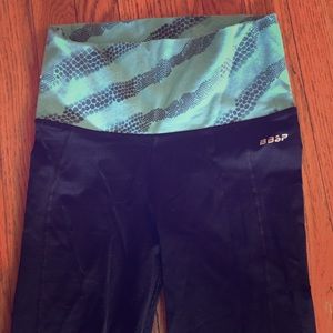 Fold over black workout pants