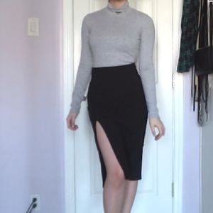 Black Midi Skirt w/ Slit