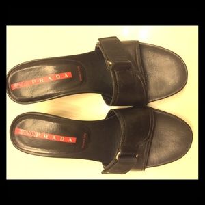 Prada Heels Black Sandals
