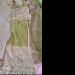 Indian green and pink dress