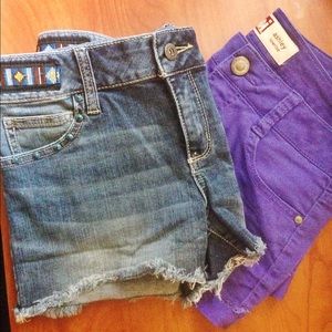 ✨BUNDLE✨Shorts Blue Jean and Purple SIZE 5