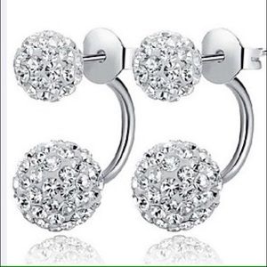 925 STERLING SILVER SHAMBALA DROP DIAMOND EARRINGS