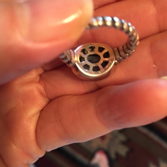 Blue Topaz Ring Stamped 925 and 18k - Picture 3 of 3