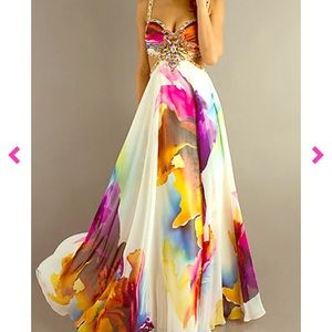 Sold💄Long print PROM GOWN