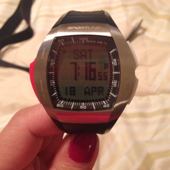 Sportline watch and heart rate strap.