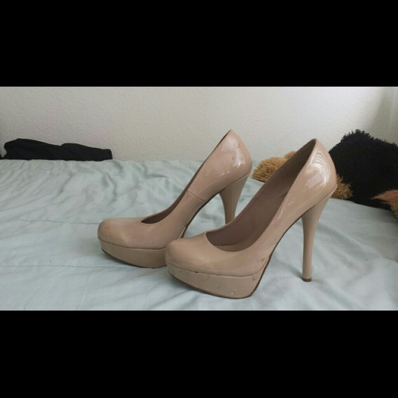 Beige high heels