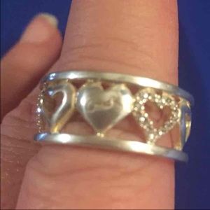 Coach 925 sterling silver heart ring