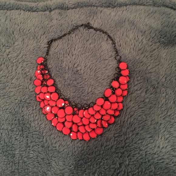 Adorable bright coral necklace!