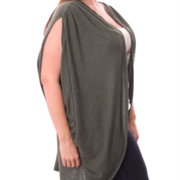 ❌SOLD❌ LAST ONE! OLIVE CARDIGAN IN 3XL - Picture 2 of 4