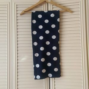 Navy polkadot pencil skirt