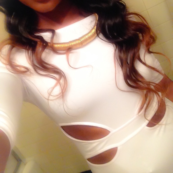 White spandex dress