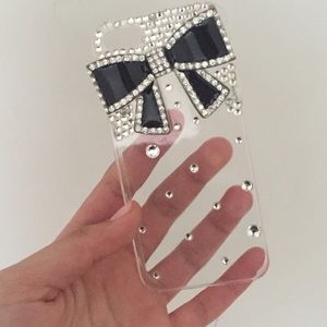 Clear, sparkly iPhone 5/5s case with bow