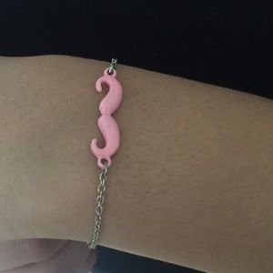 Pink Mustache bracelet