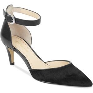 ENZO ANGIOLINI CRYSTANI Blk Pony Hair Ankle Strap