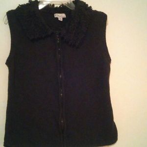Kim by Kim Rogers Brown Faux Fur Sweater Vest