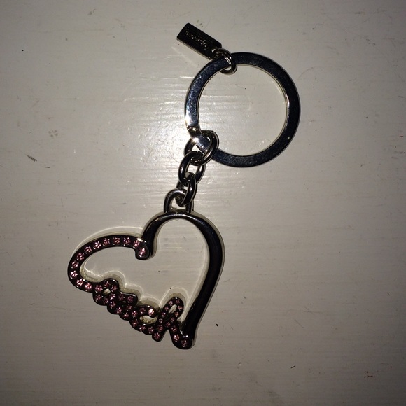 coach heart key chain