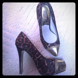 Michael Kors "calf hair" leopard pumps