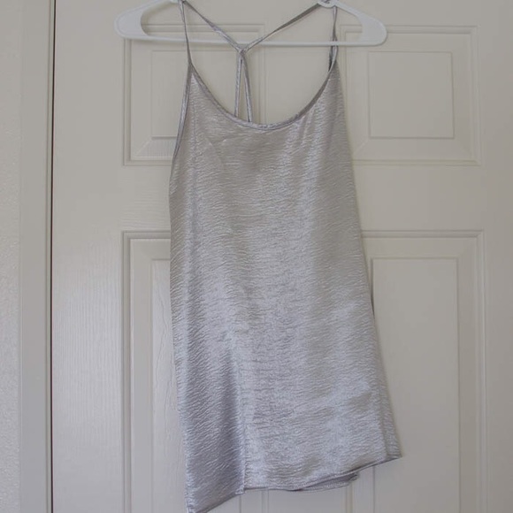 June & Hudson metallic silver slip dress tunic