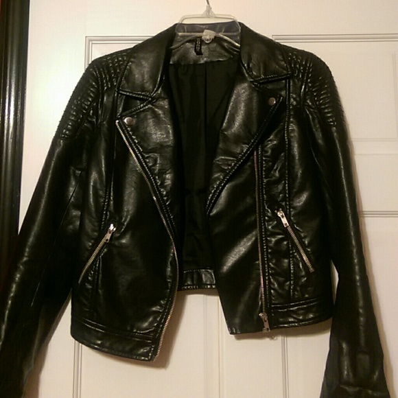 H&m Black faux leather Jacket
