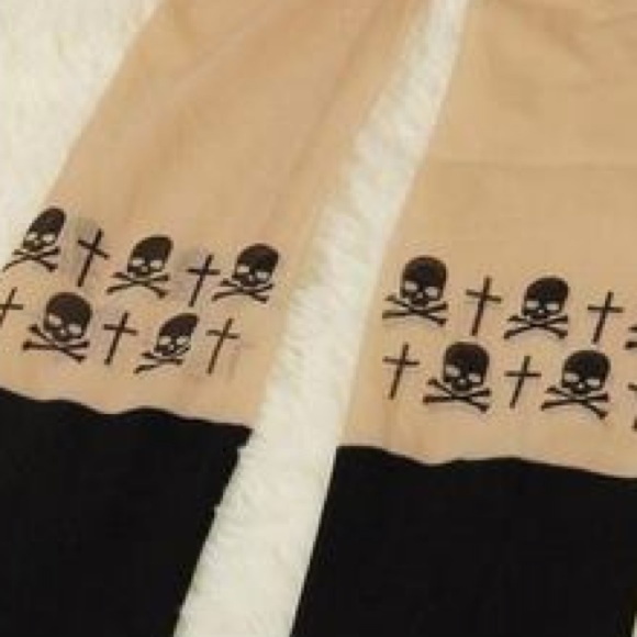 Skeleton And Cross Tattoo Tights