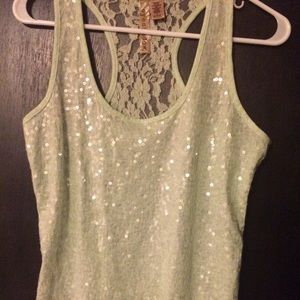 NEW Eyeshadow sequined tank lace back